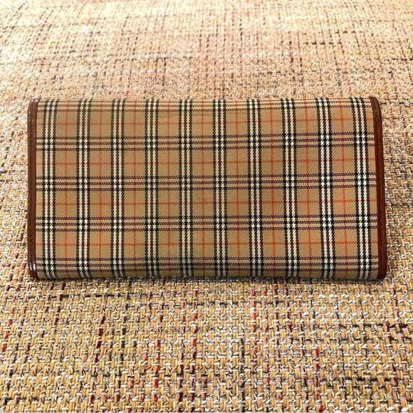 BURBERRY Nova Check Plaid Canvas Leather BiFolding Long Wallet - Picture 3 of 16